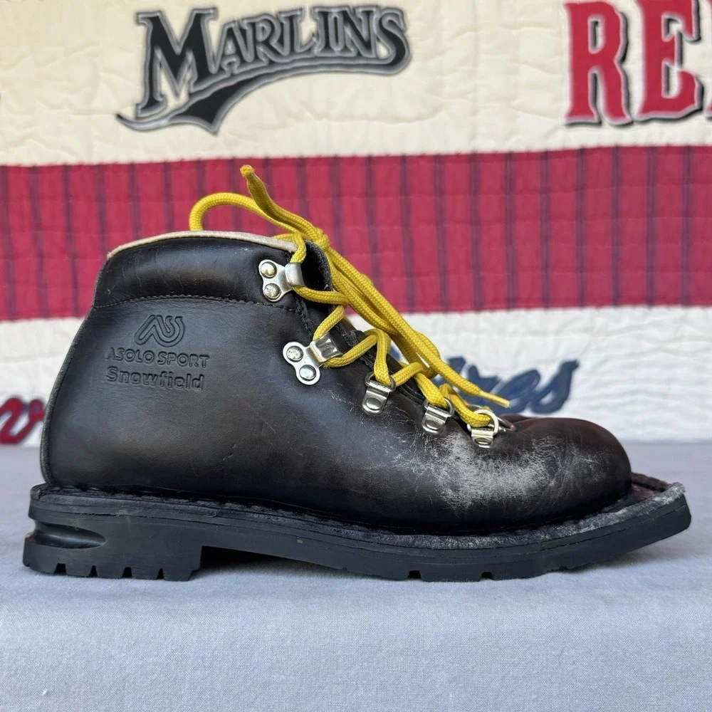 Size 6.5 Vibram Asolo Sport Snowpine Leather Boots 5507 Snow Ski X-Country Mens